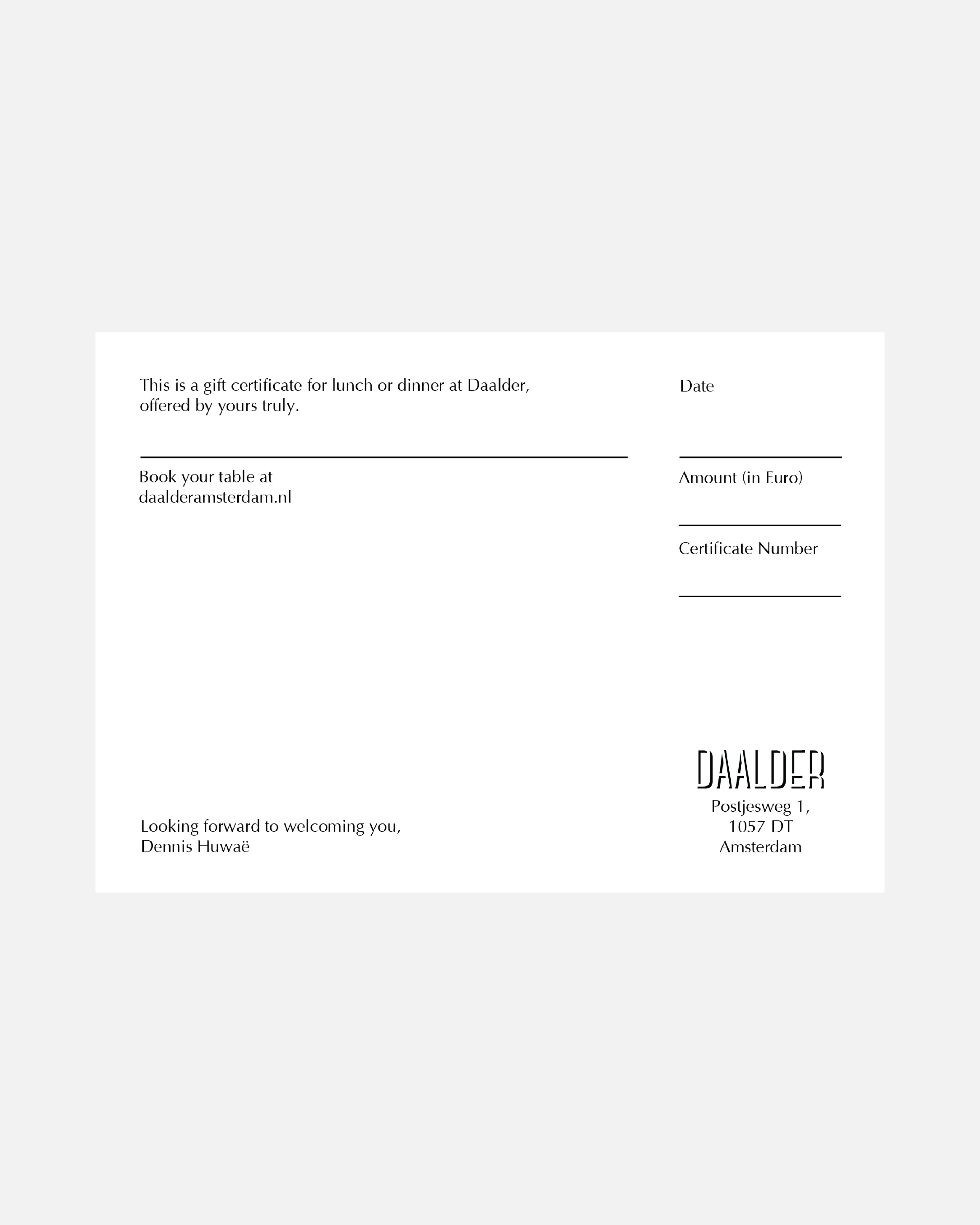 Gift Voucher – Value of Your Choice